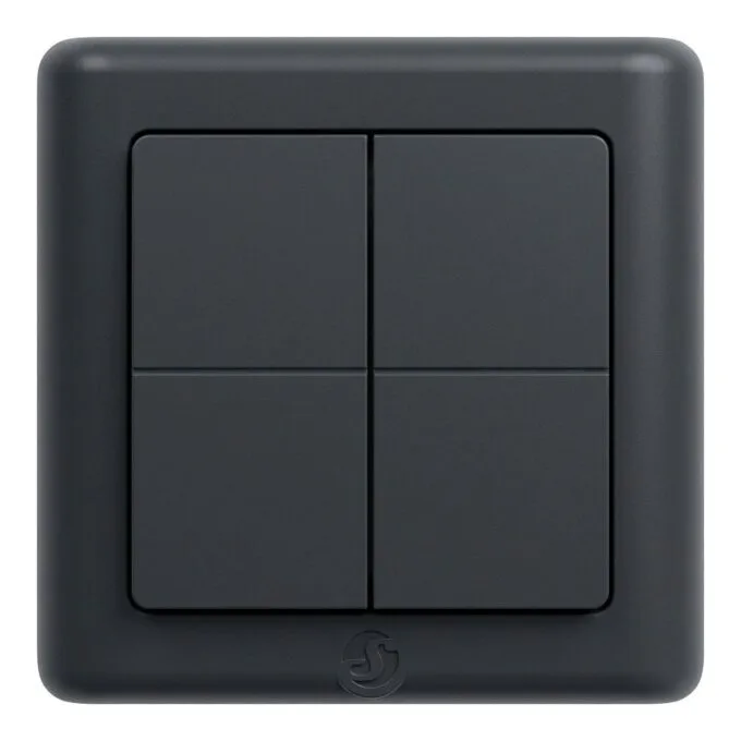 Shelly · Plug & Play · BLU Wall Switch 4 ZB DK · Wandtaster · 4-fach · 16 Aktionen · Grau — image 1