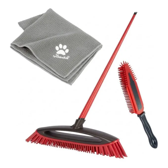 Pet Pro ALWAYS CLEAN Besenbox, 3-teiliges Set (rot, ALWAYS CLEAN Besen + Pet Pro Elektrostatische Brste + Pet Pro Microfaser-Handtuch XL) — image 1