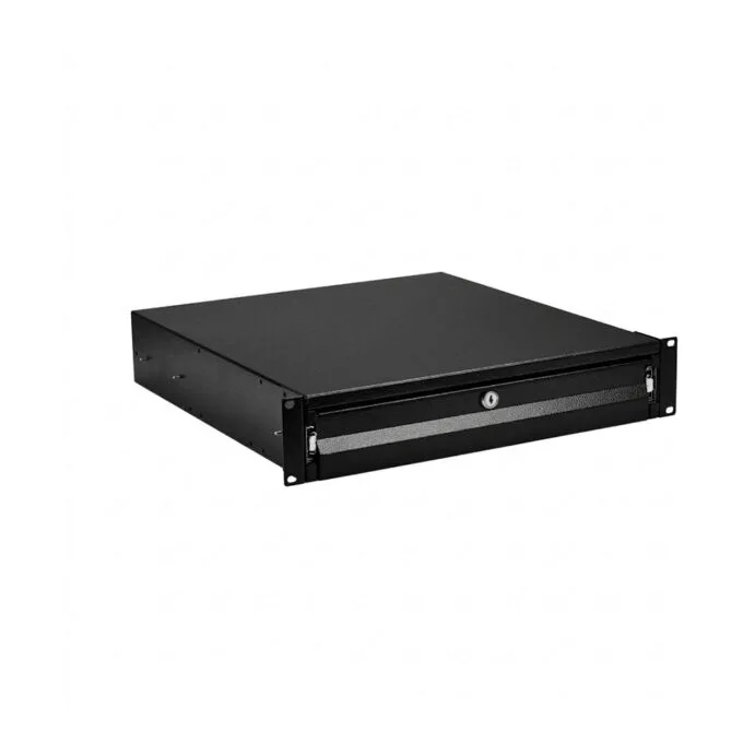 EFB 19" 2HE Tastatur-/Dokumentenschublade, abschliebar, RAL9005 — image 1