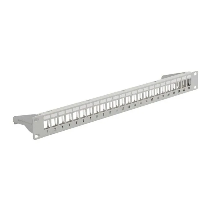 EFB Verteilerfeld 19" 1HE, 24-Port, Metall, klappbar grau RAL7035 — image 1