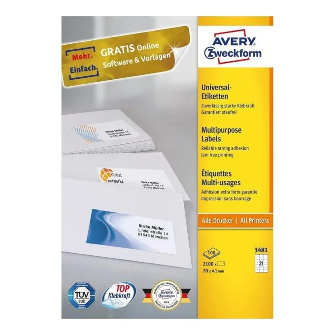 Avery 3481 self-adhesive label — image 1