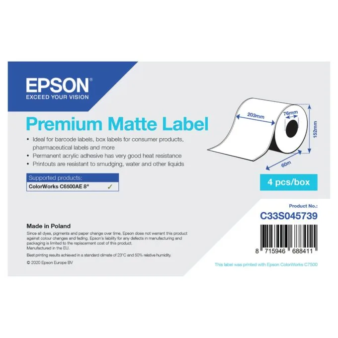 Epson C33S045739 printer label — image 1