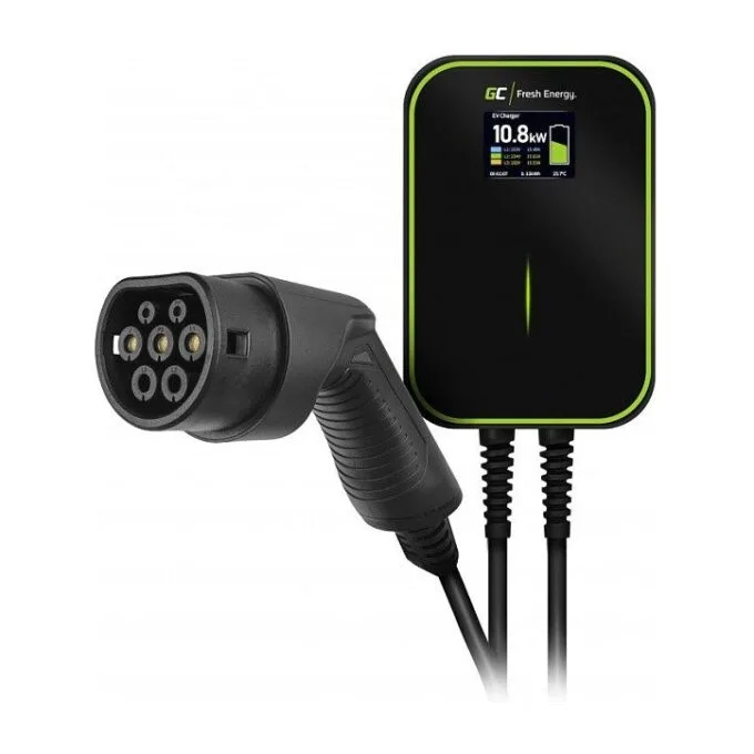 Green Cell Wallbox EV PowerBox 2x Ladebuchse mit Typ2 Ladekabel 6m 22KW 32A Schwarz — image 1