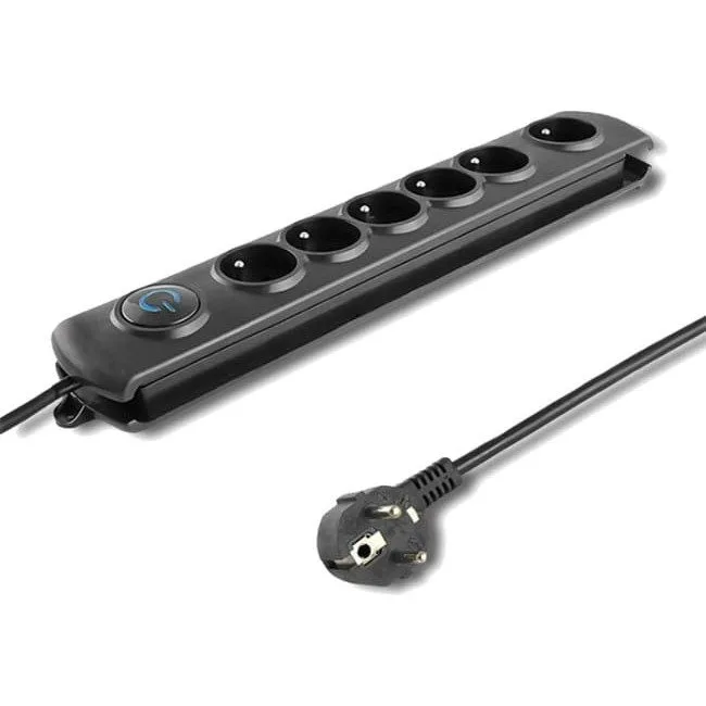 Qoltec 6 gniazd 5.0m czarna — image 1