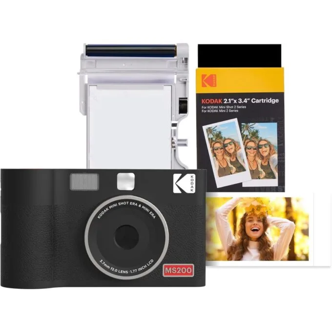Kodak Instant Camera & Printer ERA Mini Shot 2 MS200B Black (2.1x3.4) — image 1