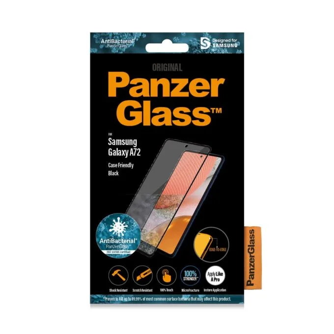 PanzerGlass E2E Microfracture Sam A72A725 Case Friendly AntiBacterial czarny/black — image 1