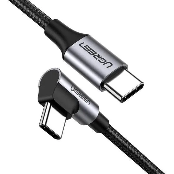 Ugreen USB-C do USB-C, kątowy QC 3.0 PD 3A 60W 1m czarny — image 1