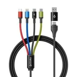 Accura 8w1 USB-A/USB-C to 2xUSB-C | Lightning | microUSB | 3.0A | 1.2m | czarny — image 1