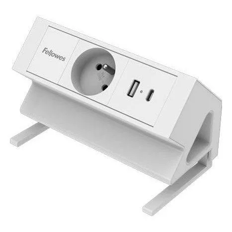 Fellowes Power desk, TYP E, biały — image 1