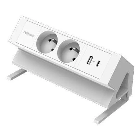 Fellowes Power desk 2, TYP E, biały — image 1