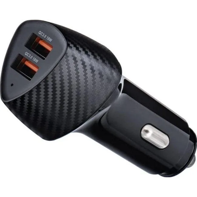 FORCELL F-ENERGY Carbon CC50-2A ładowarka samochodowa 2 x USB A QC3.0 3A 36W czarna — image 1