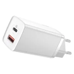 Baseus GaN2 Lite, USB + USB-C, 65W, EU (biała)