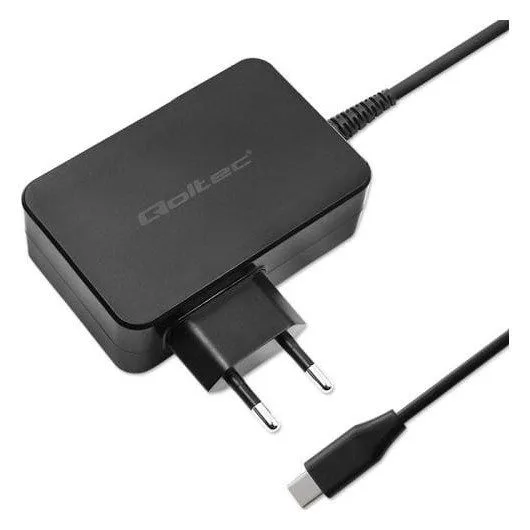 Qoltec GaN POWER PRO | 1xUSB-C | 100W | 5-20V | 3-5A | Czarna — image 1
