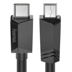Hama USB-C - miniUSB 2.0 0.75m czarny