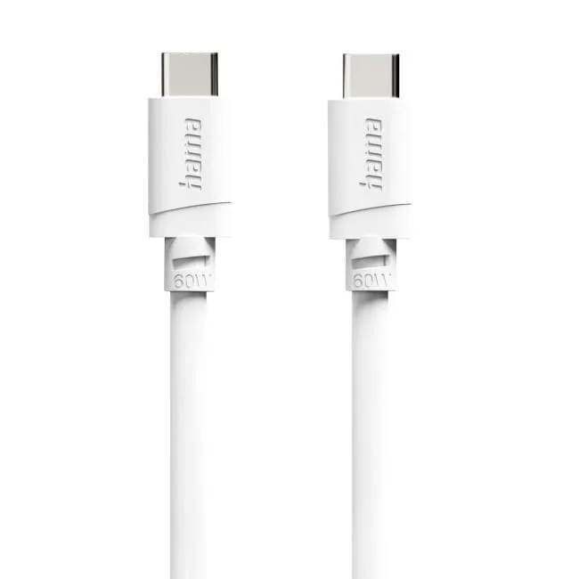 Hama USB-C - USB-C, 2m, 60W biały — image 1