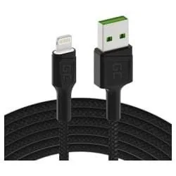 Green Cell USB-A - Lightning świecący 1.2m czarny — image 1