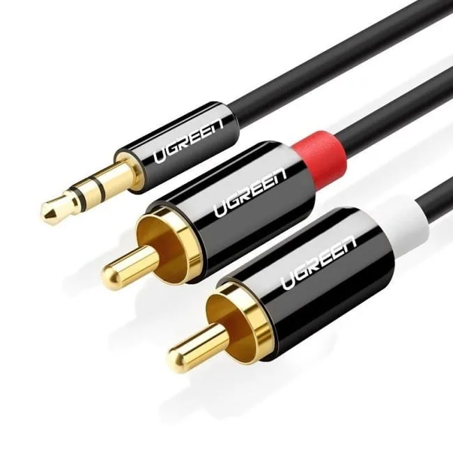 Ugreen AV116 3,5mm Jack do 2RCA (Cinch) 5m czarny — image 1