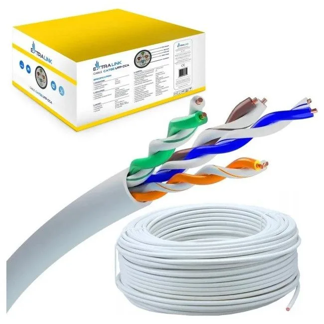 Extralink CAT5E UTP (U/UTP) V2 Wewnętrzny | Kabel sieciowy skrętka | 305M — image 1