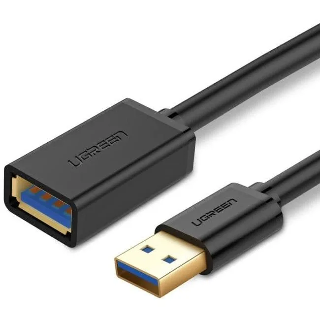 Ugreen US129 USB 3.0, USB-A męski do USB-A żeński przedłużający 2m czarny — image 1