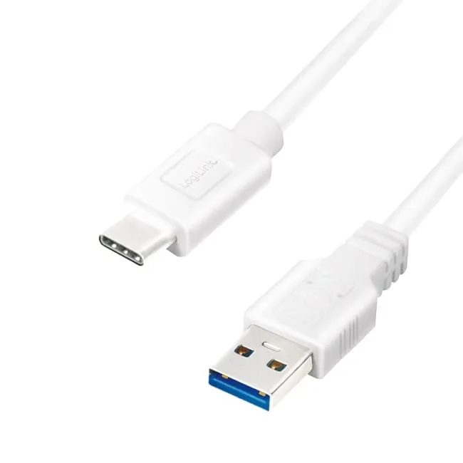 LogiLink USB 3.2 | USB-A - USB-C 0.5m biały — image 1