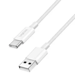 LogiLink USB-A - USB-C 1.5m w nylonowym oplocie biały
