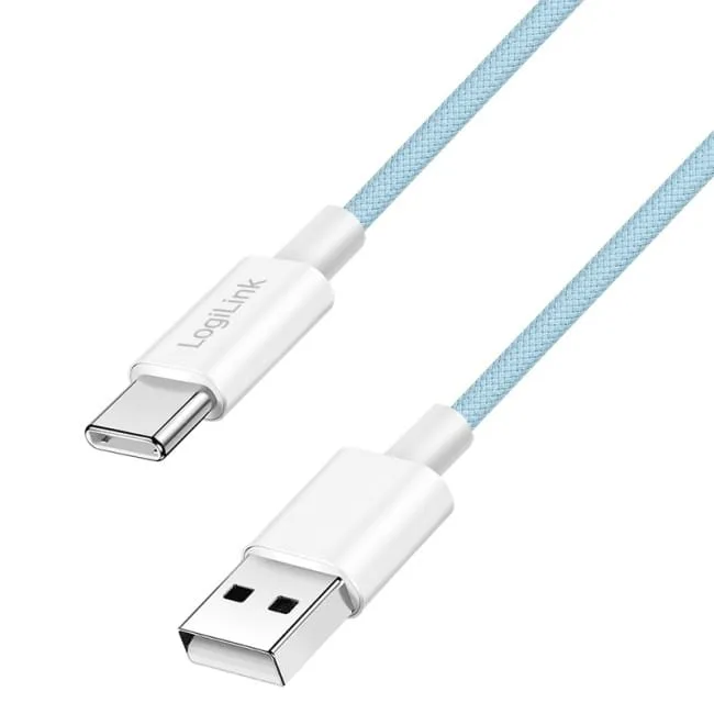 LogiLink USB-A - USB-C 0.5m w nylonowym oplocie niebieski — image 1