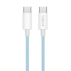 LogiLink USB-C 1.5m w nylonowym oplocie niebieski