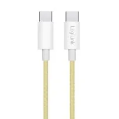 LogiLink USB-C 1.0m w nylonowym oplocie żółty