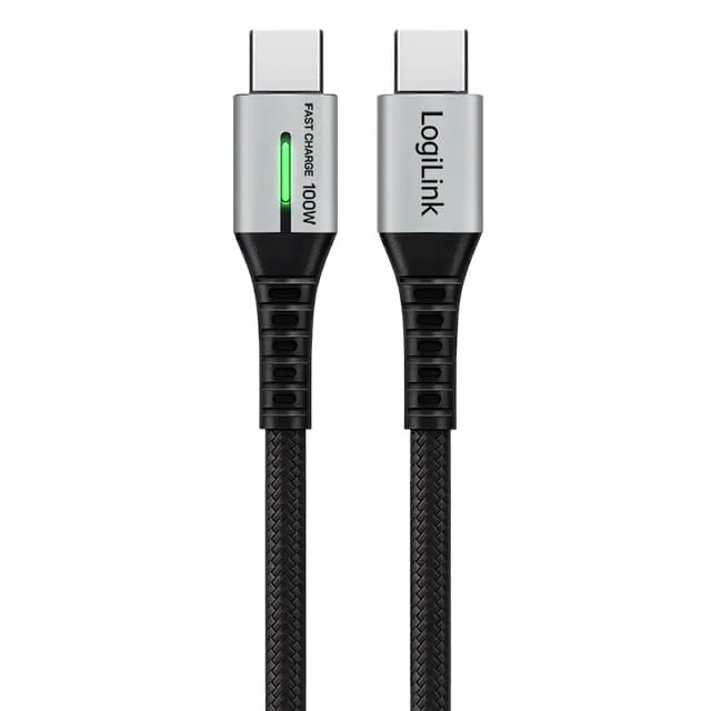 LogiLink USB-C 480 Mb/s, 100W 3.0m w oplocie czarny — image 1