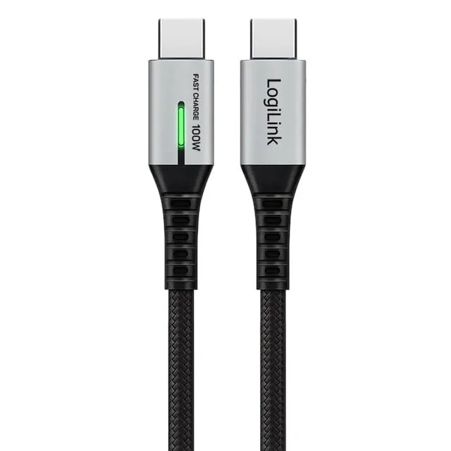 LogiLink USB-C 20 Gb/s, 100W 0.5m w oplocie czarny — image 1