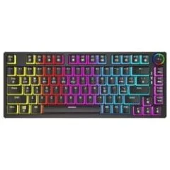 Klawiatura gamingowa Savio Phenix Gateron Red Pro Pudding bezprzewodowa mechaniczna podświetlana czarna