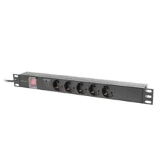 Lanberg listwa zasilająca rack PDU 19" 1U 16A 5x Schuko 2m czarna