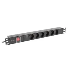 Lanberg listwa zasilająca rack PDU 19" 1U 10A 6x Schuko 2m czarna C14