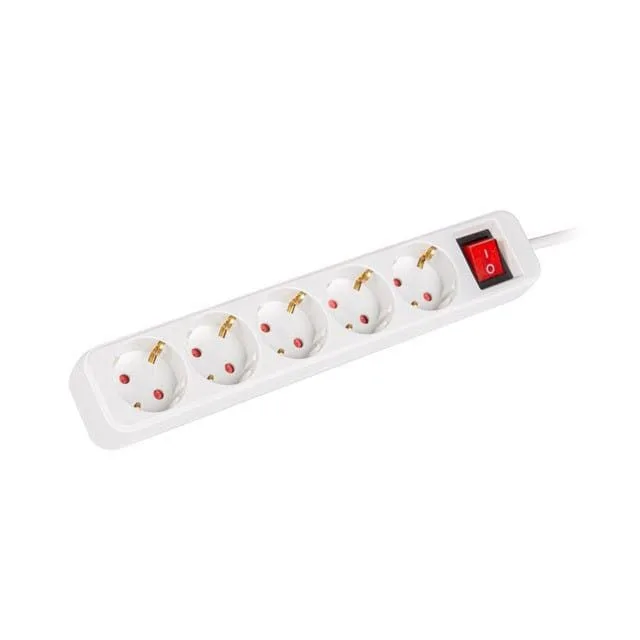 Lanberg 5 gniazd Schuko 1.5m biała — image 1