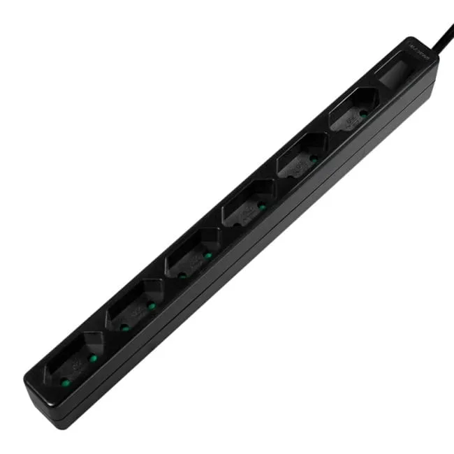 LogiLink 6 gniazd 1.5m czarna | LPS231B — image 1