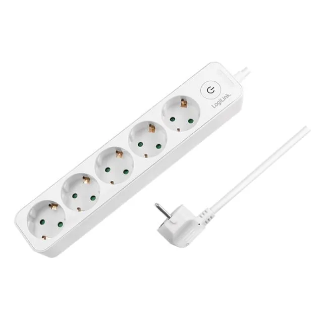 LogiLink 5 gniazd 1.5m biała — image 1