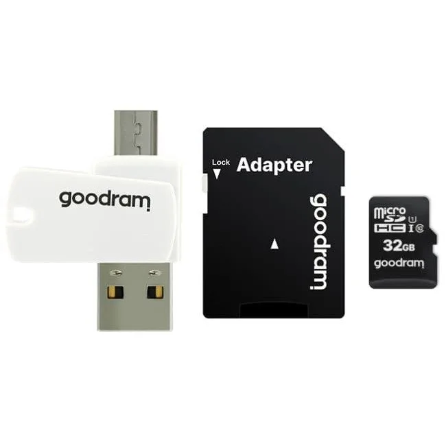GOODRAM 32GB microSDHC class 10 UHS I + adapter + czytnik — image 1