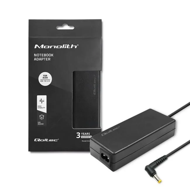 Qoltec Zasilacz do Acer 40W | 19V | 2.1A | wtyk 5.5*1.7 | + kabel zasilający — image 1