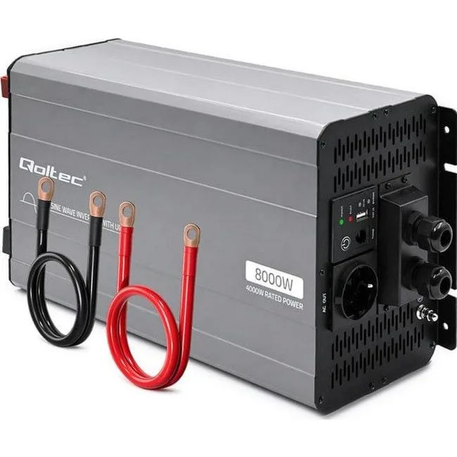 Qoltec Pure Sine Wave | 12V na 230V | 4000/8000W | UPS BYPASS — image 1