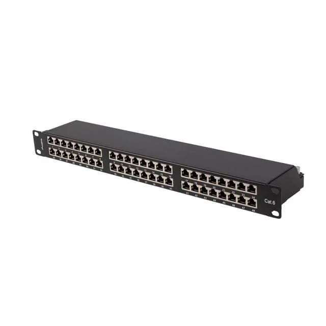 Lanberg Patch Panel 48 port 1U 19" kat.6 FTP ekranowany czarny — image 1