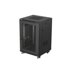 Lanberg szafa rack stojąca 19" 18U 600x600 czarna drzwi perforowane