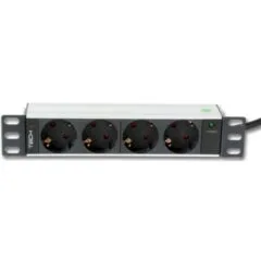 Techly 100464 Listwa zasilająca PDU Rack 10" 1U, 4x Schuko, 250V/16A, kabel 1,8m