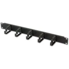 Techly 305922 Organizer kabli do szaf Rack 19", 1U, 5 uchwytów 65mm, czarny