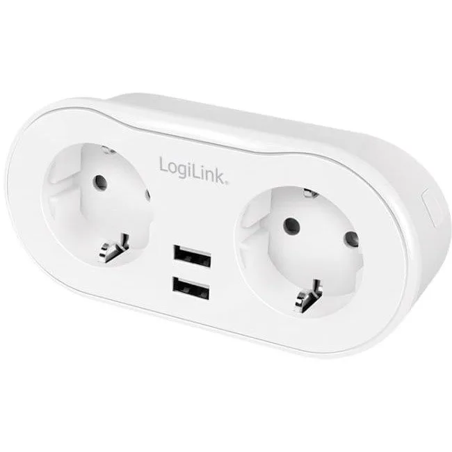 LogiLink 2 gniazda Wi-Fi smart białe — image 1
