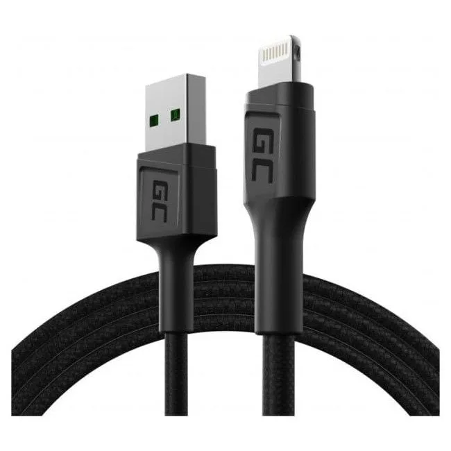 Green Cell PowerStream USB-A - Lightning (szybkie ładowanie) 2.4A 1.2m czarny — image 1