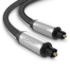 Ugreen optyczny Toslink Audio, aluminiowy z oplotem, 1.5m szary