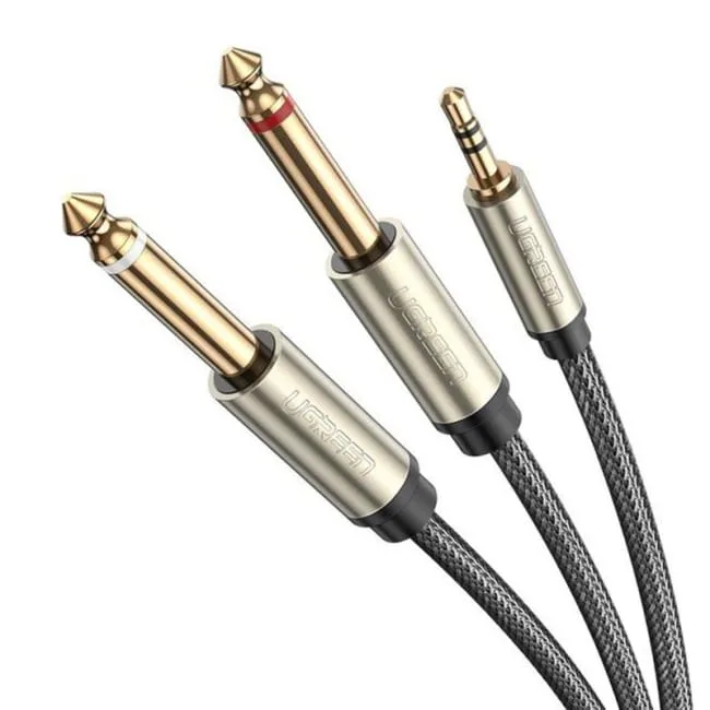 Ugreen TRS 3.5 mm do 2x TS 6.35 mm - 2m szary — image 1