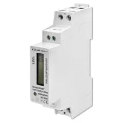 Qoltec 1-fazowy elektryczny licznik energii na szynę DIN | 230V | LCD | 1P | Slim