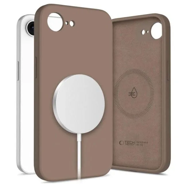 Tech-Protect Silicone Magsafe iPhone 16E / 17E chocolate brown — image 1