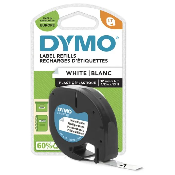 Letratag Band Plastik weiß 12 mm x 4 m — image 1